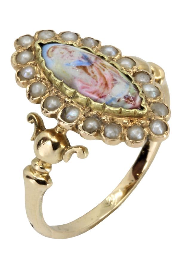 BAGUE ÉMAIL ET PERLES NAPOLÉON III — vue 5