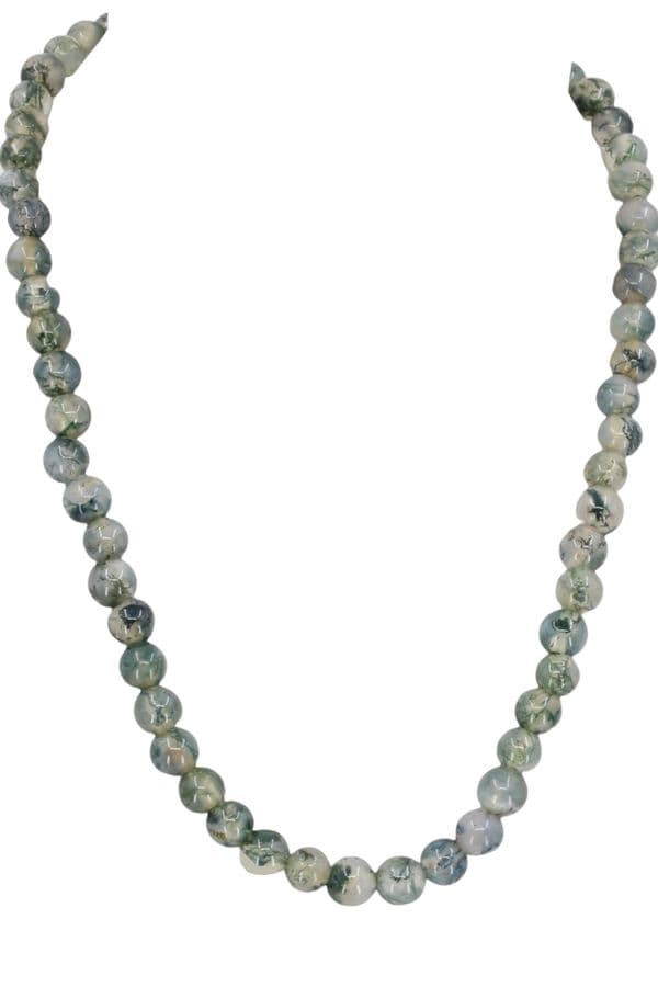 COLLIER ARGENT PERLES DE VERRE — vue 1