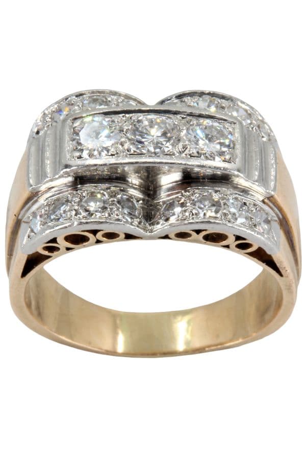 BAGUE DIAMANTS ANNÉES 50' — vue 1