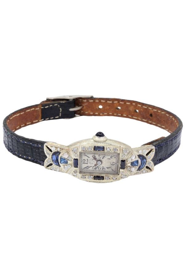 MONTRE ART-DÉCO SAPHIRS ET DIAMANTS — vue 3