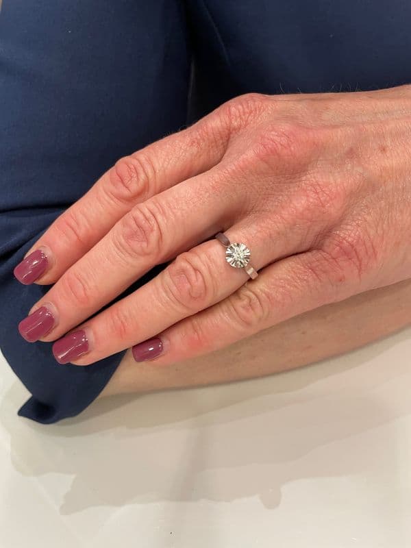 SOLITAIRE ANCIEN DIAMANT 0.15 CARAT — vue 2