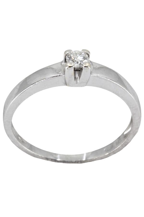 SOLITAIRE MODERNE DIAMANT 0.10 CARAT — vue 1
