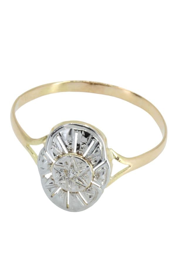 BAGUE ART-NOUVEAU DIAMANT — vue 3
