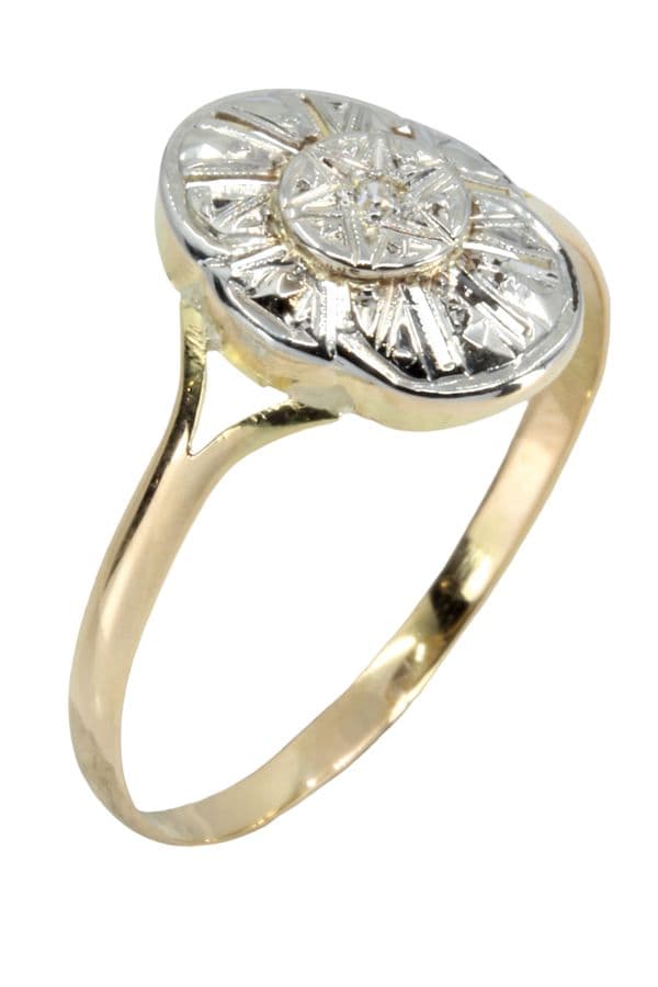 BAGUE ART-NOUVEAU DIAMANT — vue 4