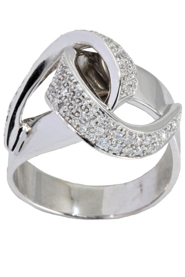 BAGUE MODERNE NŒUD DIAMANTÉ — vue 1