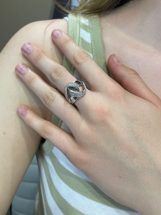 BAGUE MODERNE NŒUD DIAMANTÉ — vue 2