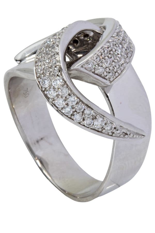BAGUE MODERNE NŒUD DIAMANTÉ — vue 4