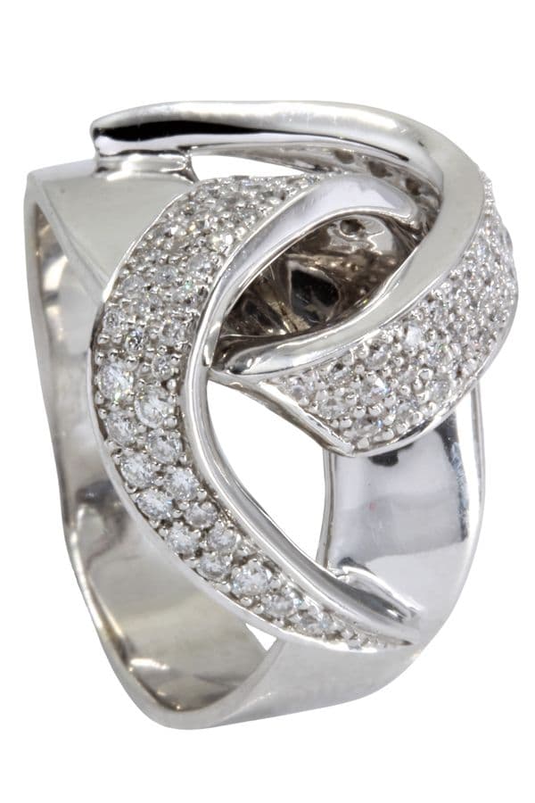 BAGUE MODERNE NŒUD DIAMANTÉ — vue 5