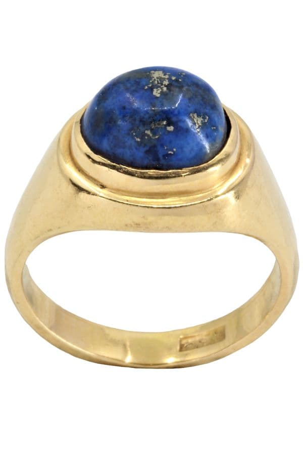 BAGUE JONC ANCIENNE LAPIS LAZULI — vue 1