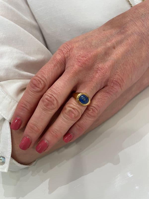 BAGUE JONC ANCIENNE LAPIS LAZULI — vue 2