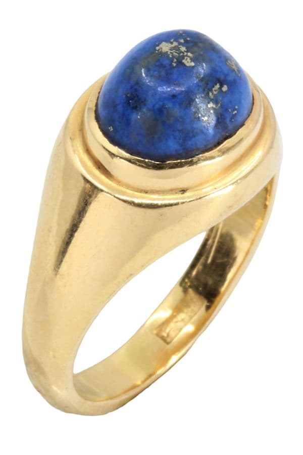 BAGUE JONC ANCIENNE LAPIS LAZULI — vue 4