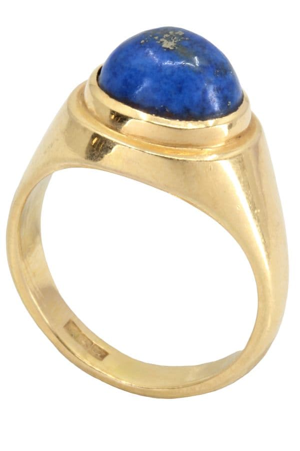 BAGUE JONC ANCIENNE LAPIS LAZULI — vue 5