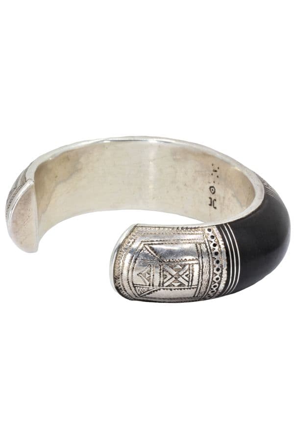 BRACELET JONC ARGENT ET ÉBÈNE — vue 4