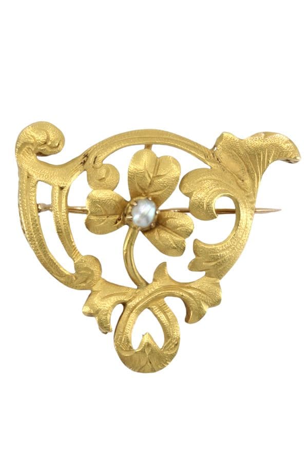 BROCHE ANCIENNE PERLE — vue 1