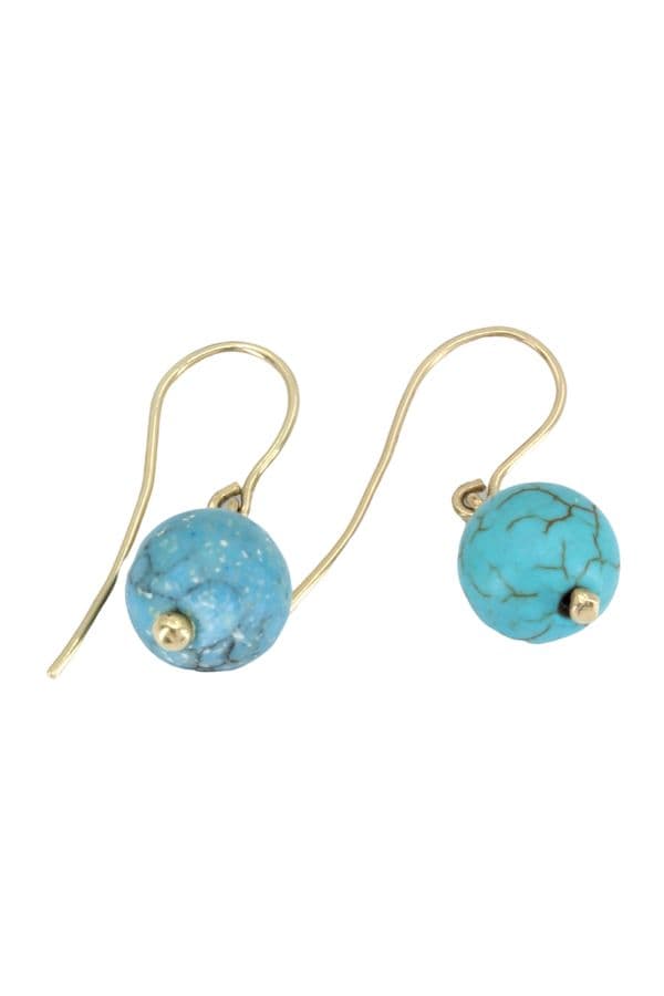 BOUCLES D'OREILLES PENDANTES TURQUOISES — vue 3