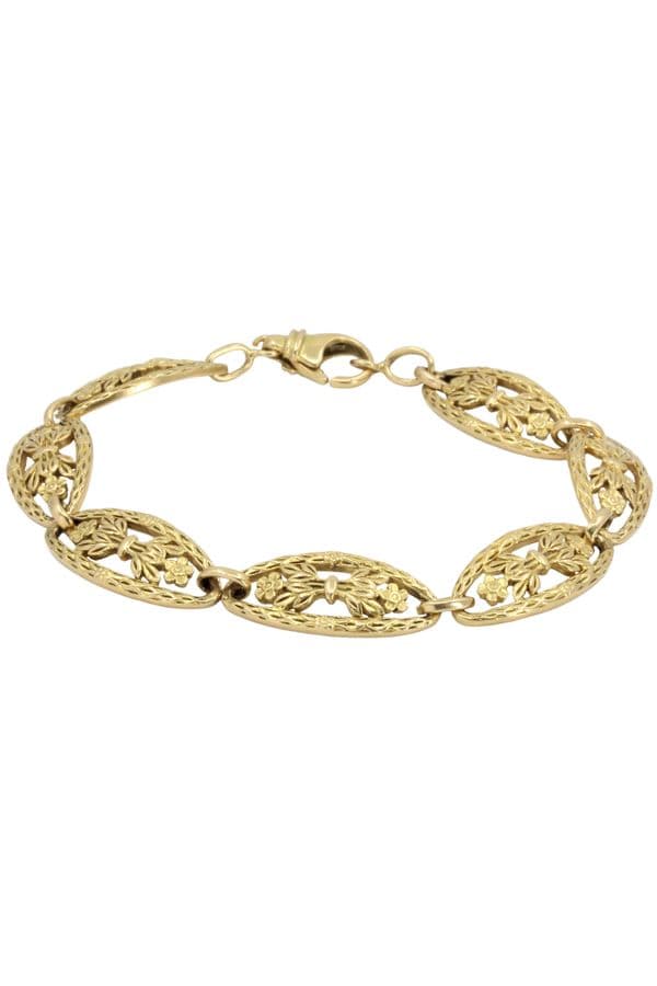 BRACELET ANCIEN DÉCOR FLORAL — vue 1