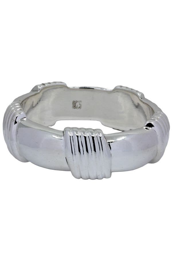 BRACELET JONC GODRONNÉ ARGENT — vue 1