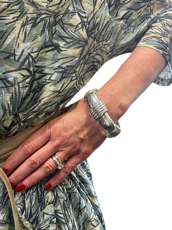 BRACELET JONC GODRONNÉ ARGENT — vue 2