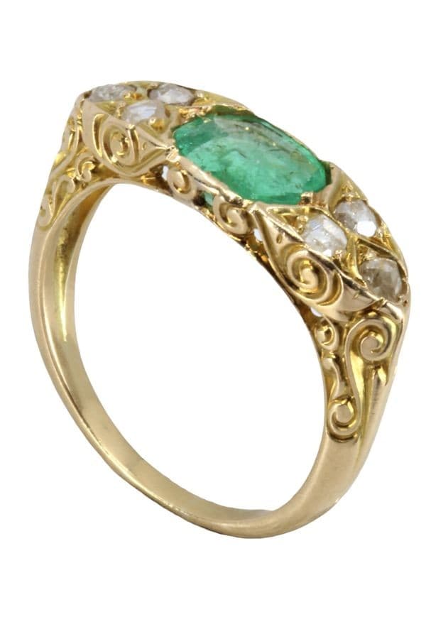 BAGUE ÉMERAUDE ET DIAMANTS NAPOLÉON III — vue 4