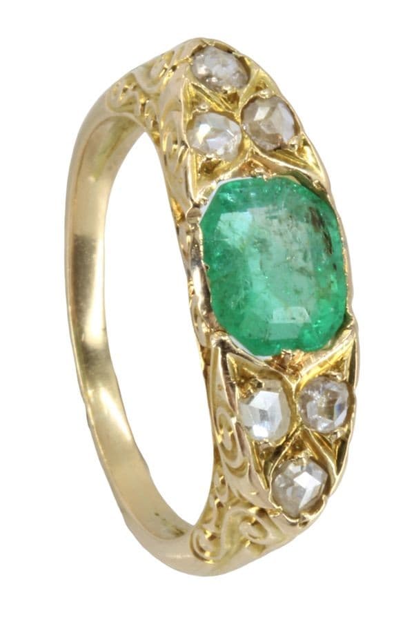 BAGUE ÉMERAUDE ET DIAMANTS NAPOLÉON III — vue 5