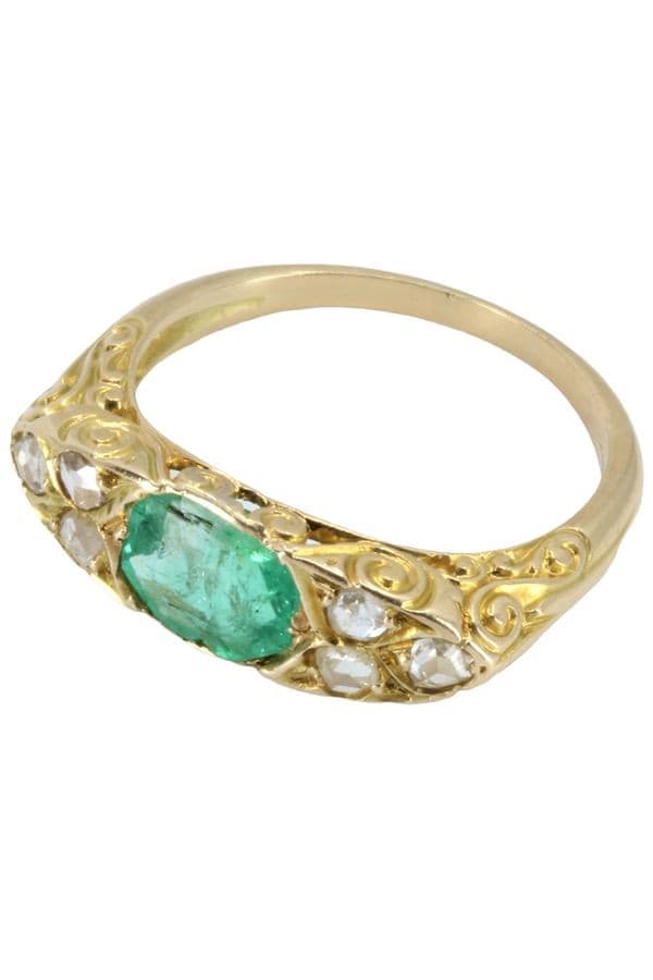 BAGUE ÉMERAUDE ET DIAMANTS NAPOLÉON III — vue 3