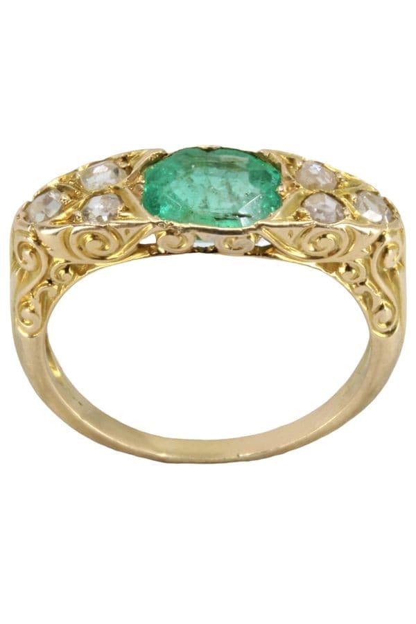 BAGUE ÉMERAUDE ET DIAMANTS NAPOLÉON III — vue 1