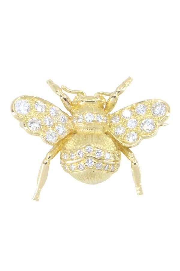 BROCHE INSECTE DIAMANTS — vue 1