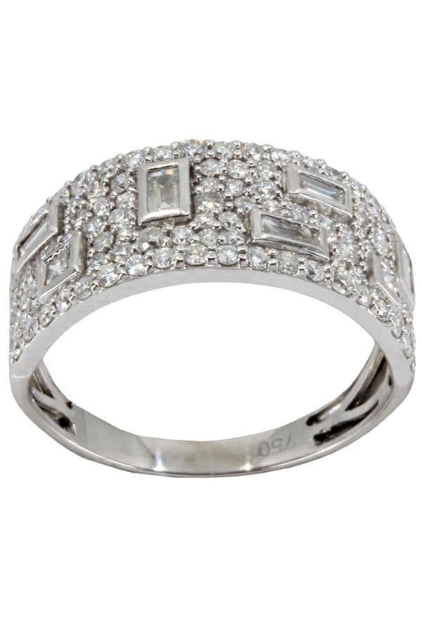 BAGUE MODERNE PAVAGE DIAMANTS — vue 1