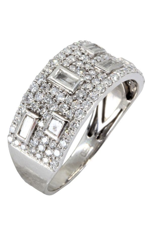 BAGUE MODERNE PAVAGE DIAMANTS — vue 3
