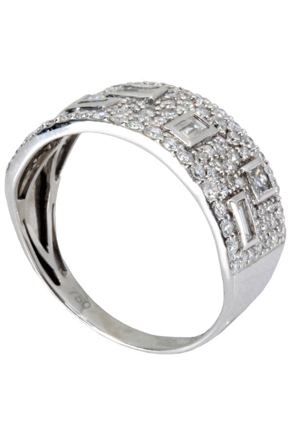 BAGUE MODERNE PAVAGE DIAMANTS — vue 4