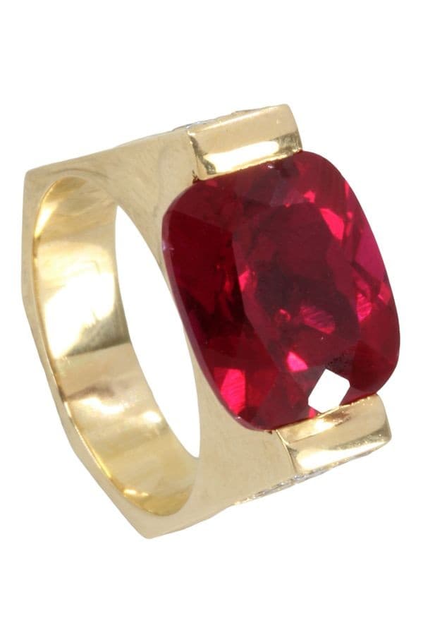 BAGUE DE CRÉATEUR RUBIS ET DIAMANTS — vue 1