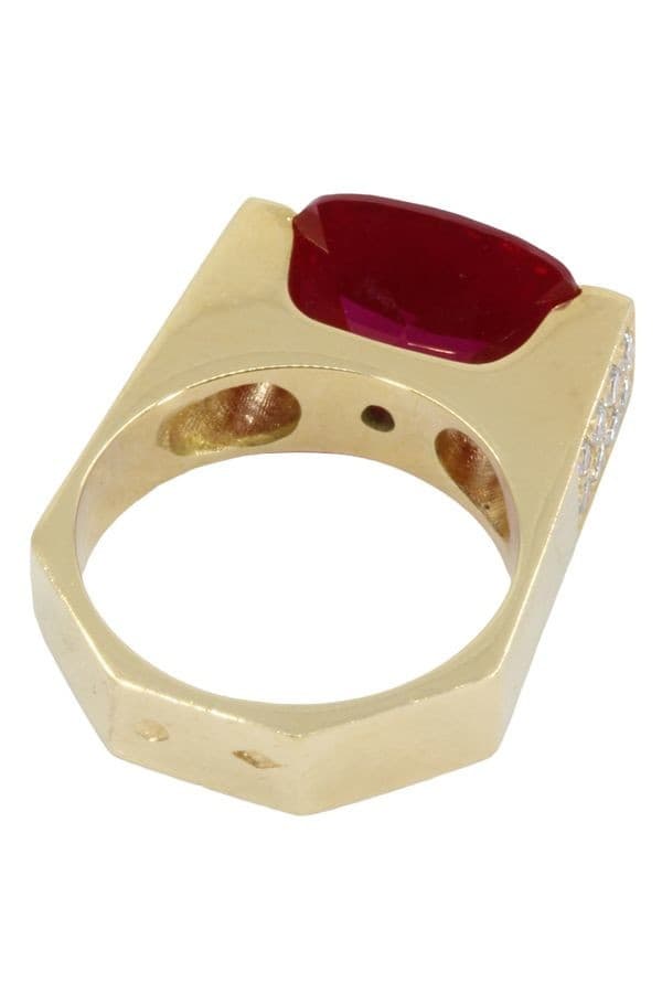 BAGUE DE CRÉATEUR RUBIS ET DIAMANTS — vue 6