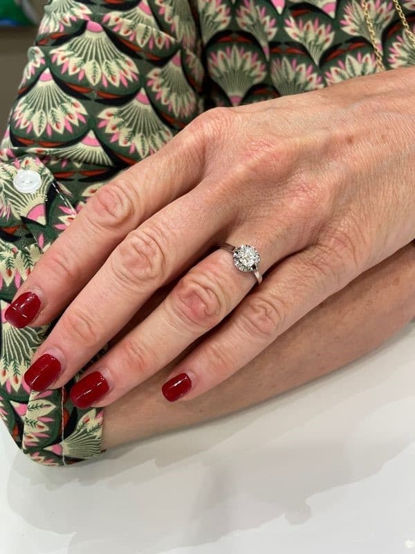 SOLITAIRE ANCIEN DIAMANT 0.75 CARAT — vue 2