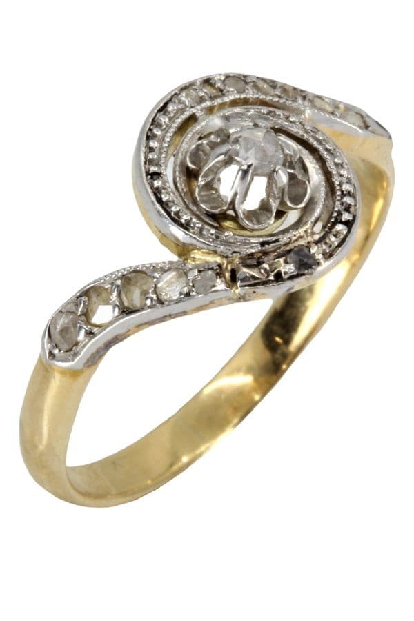 BAGUE TOURBILLON ART-NOUVEAU DIAMANTS — vue 3