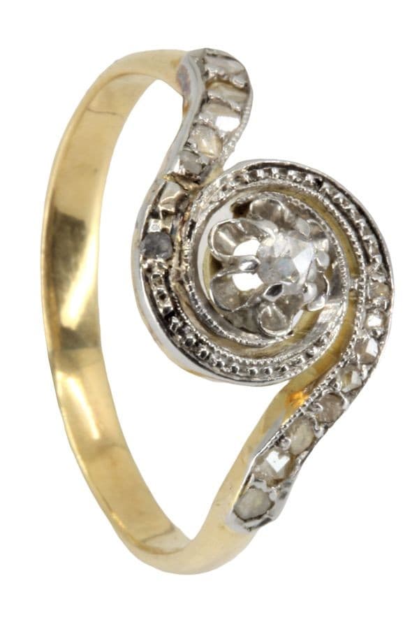 BAGUE TOURBILLON ART-NOUVEAU DIAMANTS — vue 5