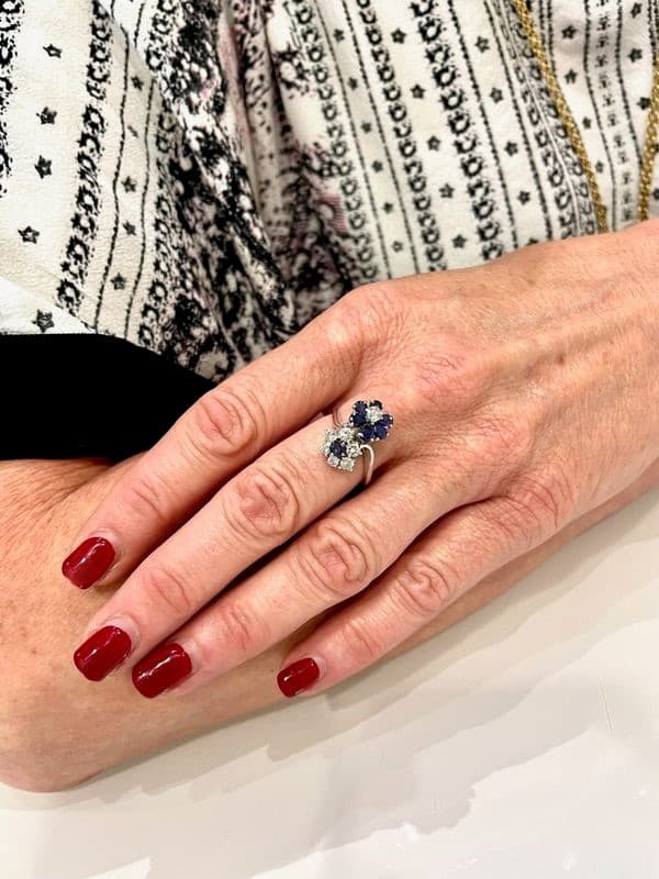 BAGUE TOI ET MOI SAPHIRS ET DIAMANTS — vue 2