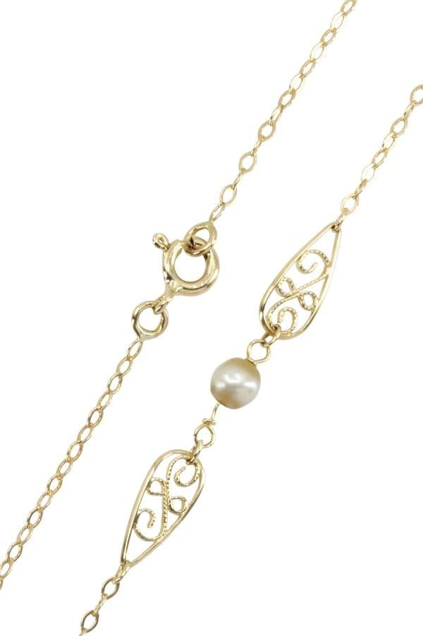 COLLIER ANCIEN FILIGRANE ET PERLES — vue 3