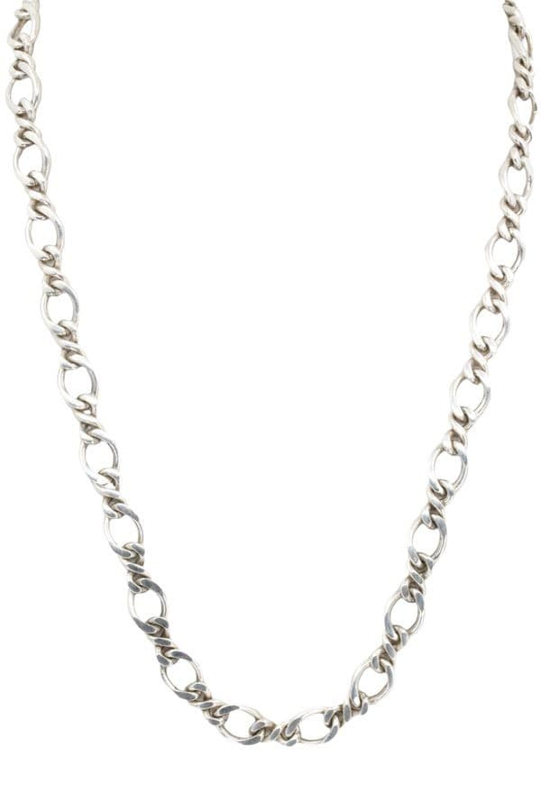 COLLIER ARGENT MAILLE ALTERNÉE