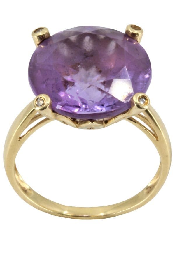 BAGUE AMÉTHYSTE ET DIAMANTS — vue 1