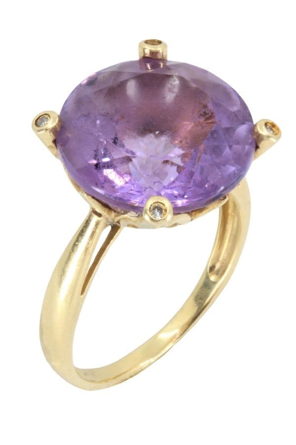 BAGUE AMÉTHYSTE ET DIAMANTS — vue 3