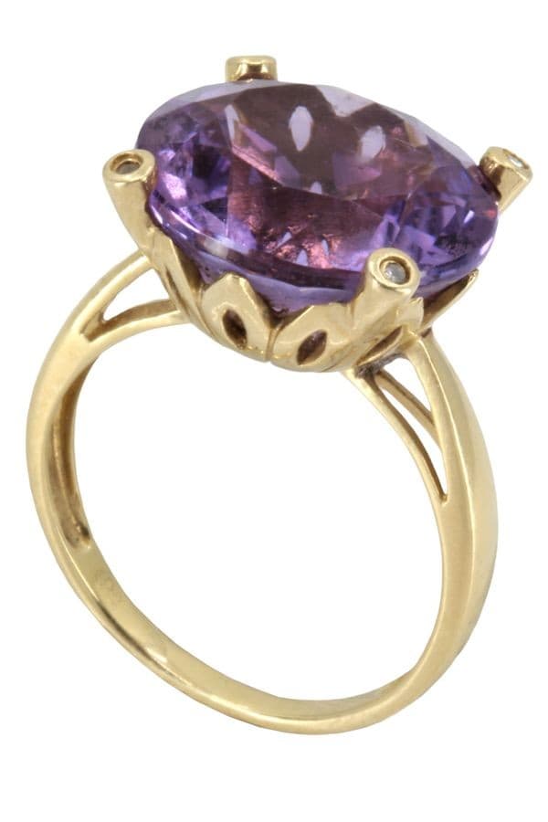 BAGUE AMÉTHYSTE ET DIAMANTS — vue 4