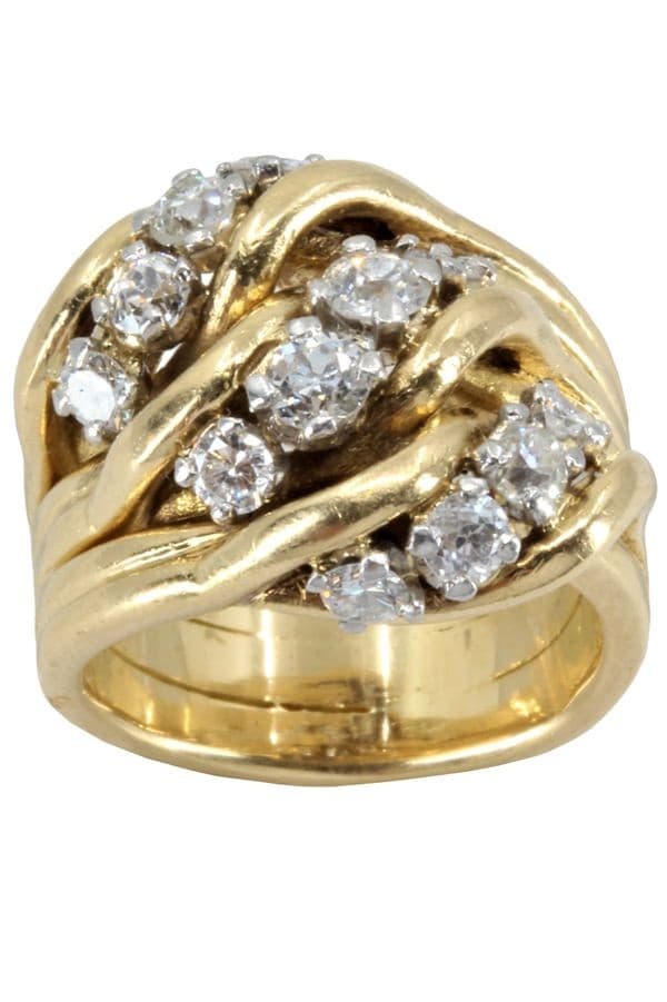BAGUE ANCIENNE DIAMANTS — vue 1
