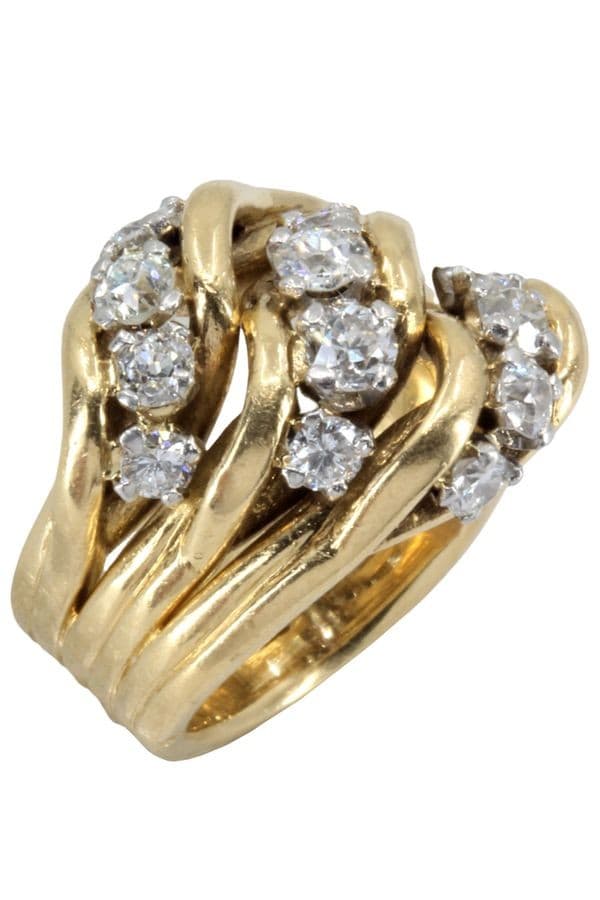 BAGUE ANCIENNE DIAMANTS — vue 3