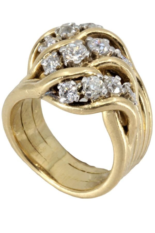 BAGUE ANCIENNE DIAMANTS — vue 4