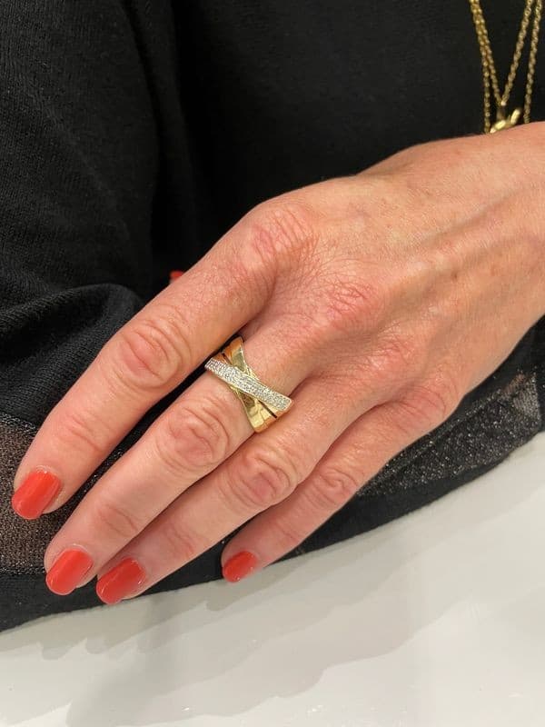 BAGUE ENTRELACÉE DIAMANTS — vue 2