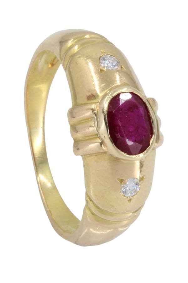 BAGUE JONC MODERNE RUBIS ET DIAMANTS — vue 4
