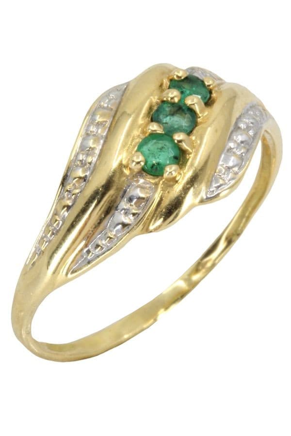 BAGUE MODERNE ÉMERAUDES — vue 4
