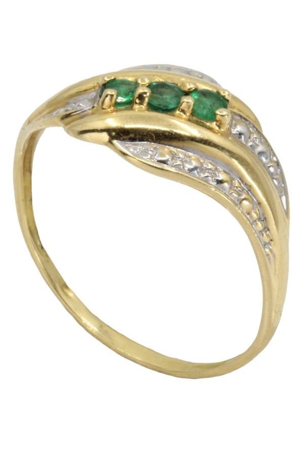 BAGUE MODERNE ÉMERAUDES — vue 5