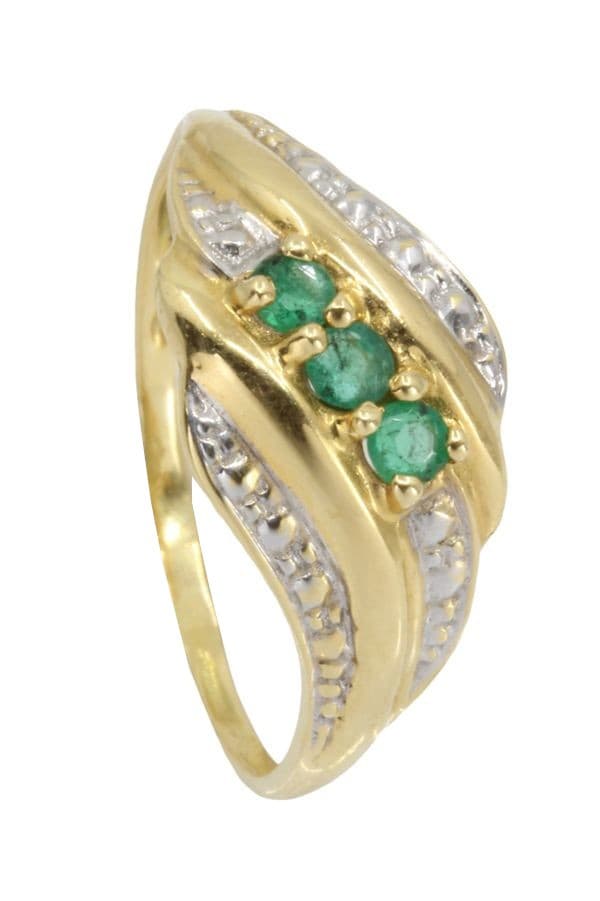 BAGUE MODERNE ÉMERAUDES — vue 6