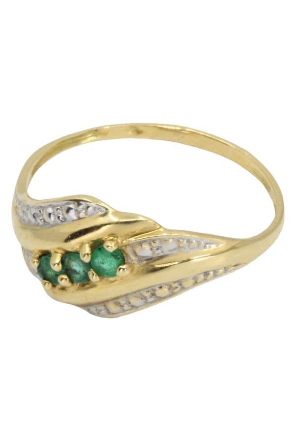 BAGUE MODERNE ÉMERAUDES — vue 3